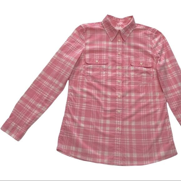 GAP Pink Plaid Button Down Long Sleeve Top Sz S - Picture 4 of 15